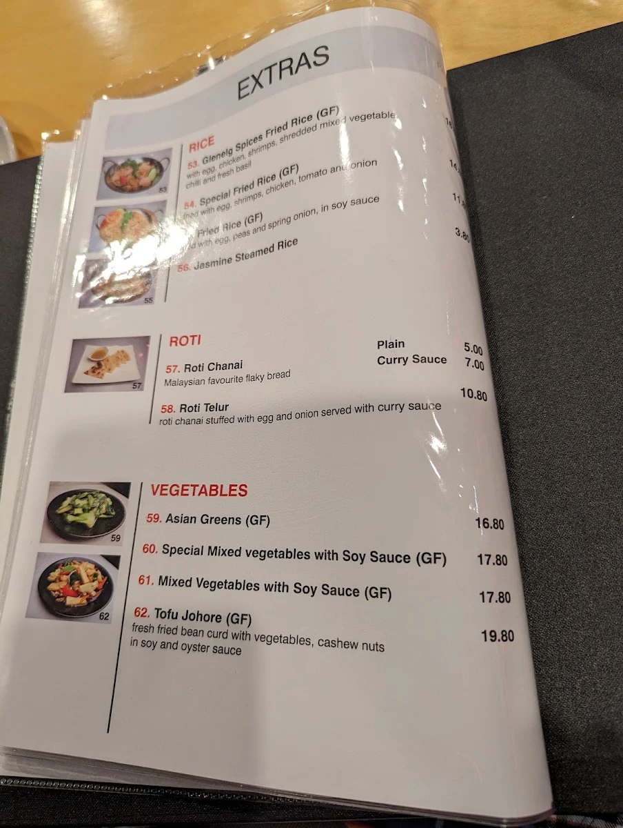 Menu, Glenelg Spices