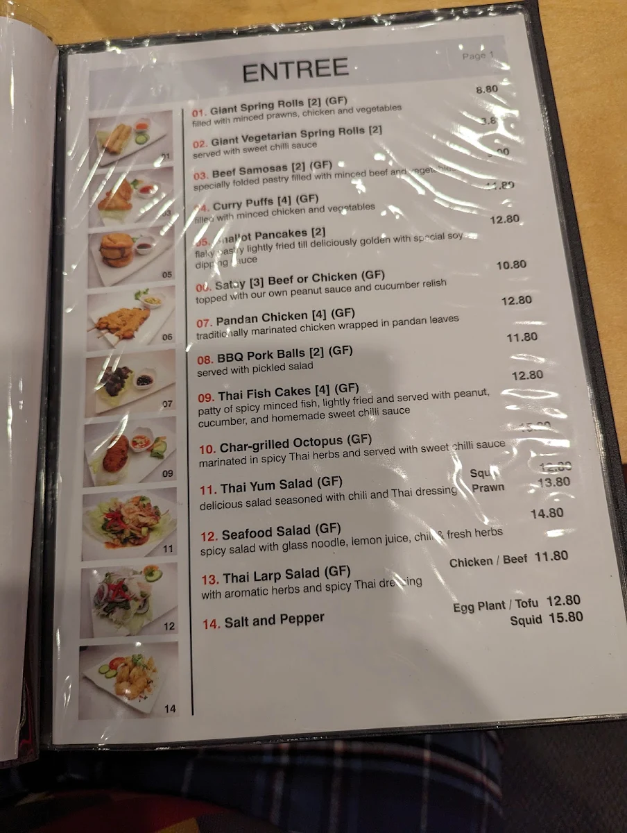 Menu, Glenelg Spices
