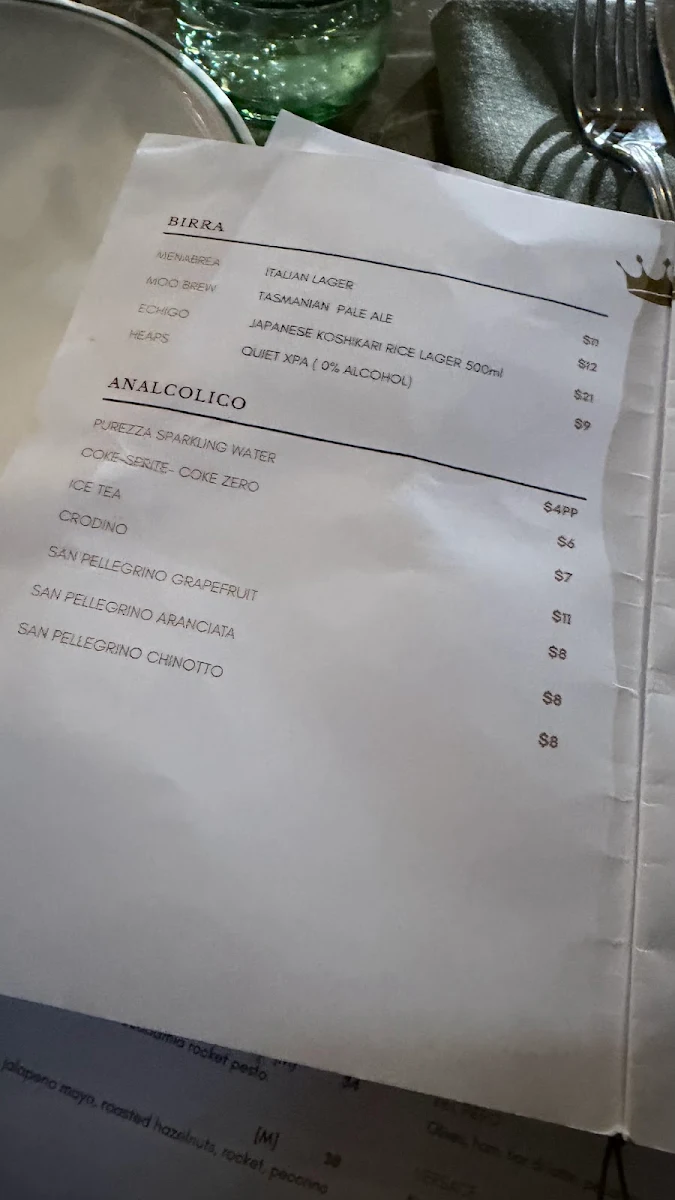 Menu, Regina La Pizzeria