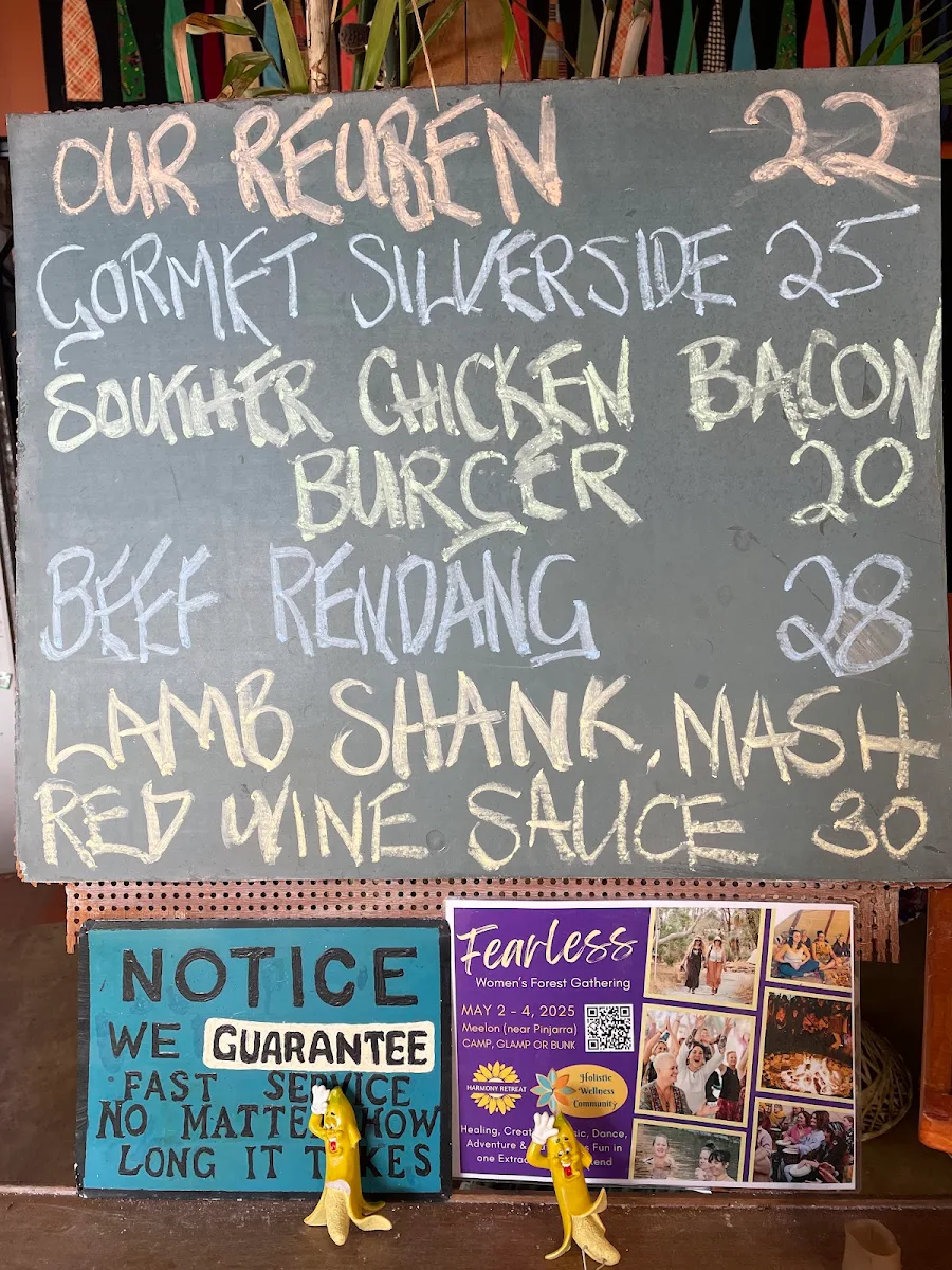 Menu, Mr Foster's