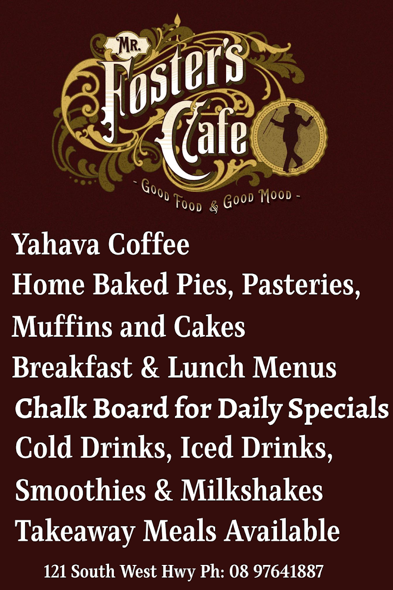 Menu, Mr Foster's