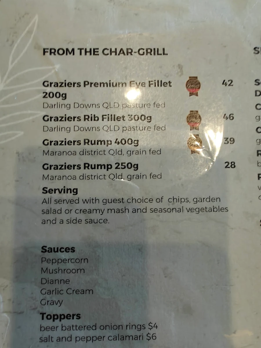 Menu, Harvey Road Tavern