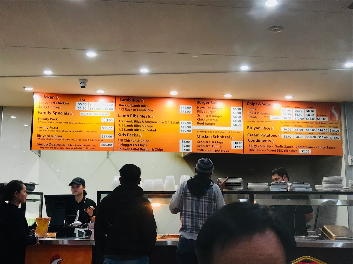 Menu, Charcoal Chicken Morley