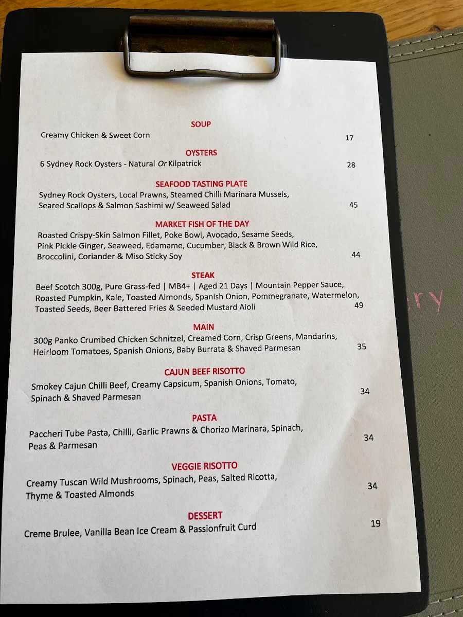 Menu, Blu Eatery