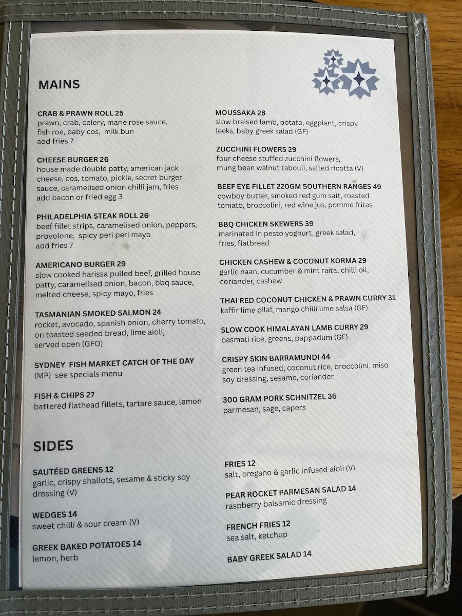 Menu, Blu Eatery