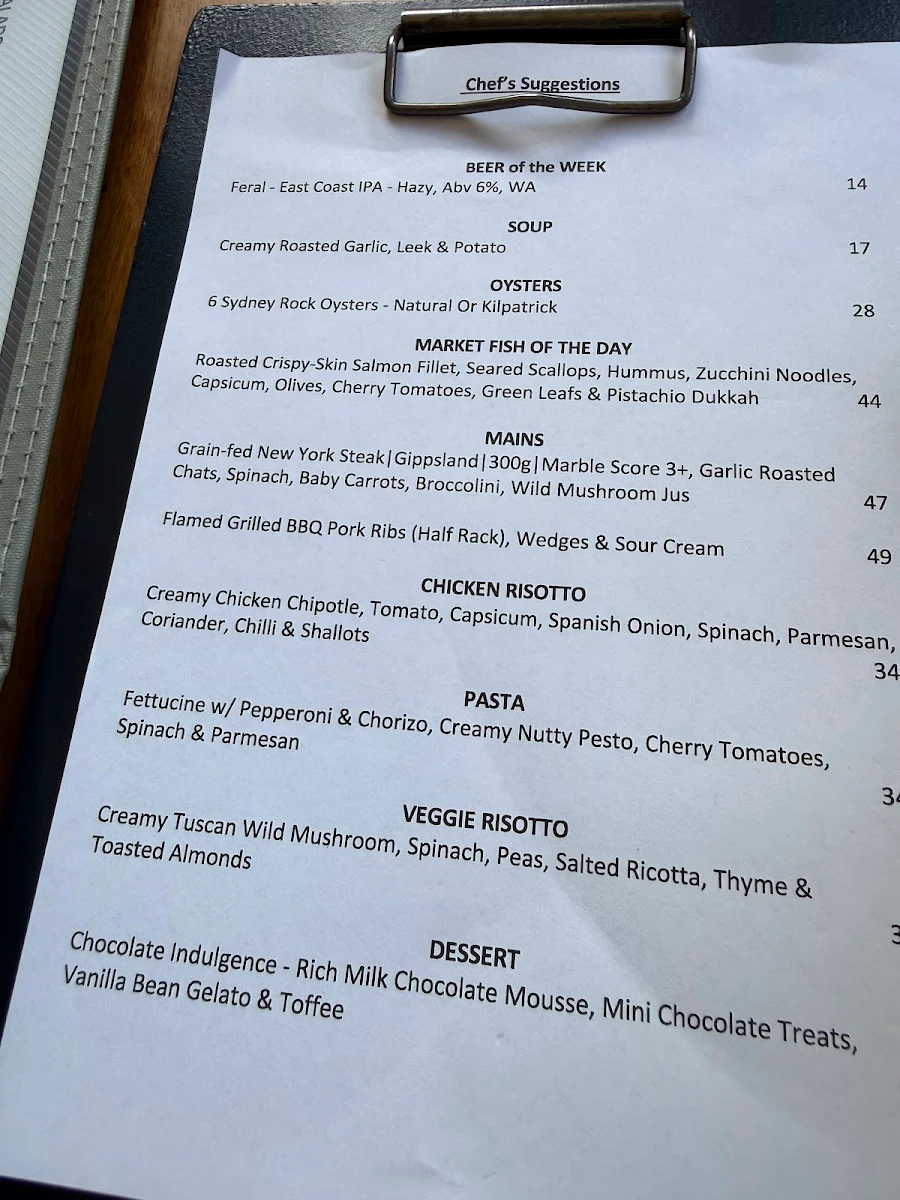 Menu, Blu Eatery