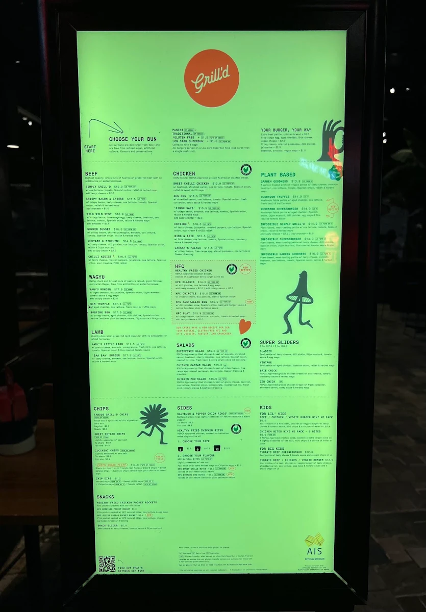 Menu, Grill'd Burgers - Carousel