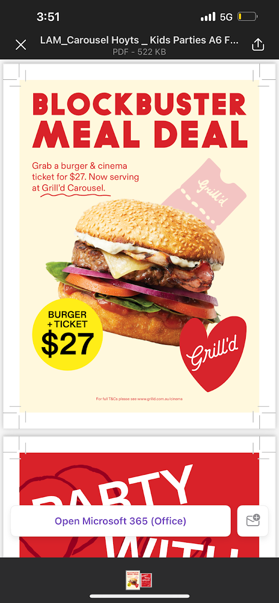 Menu, Grill'd Burgers - Carousel