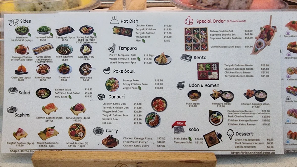 Menu, Rice&Nori Manly