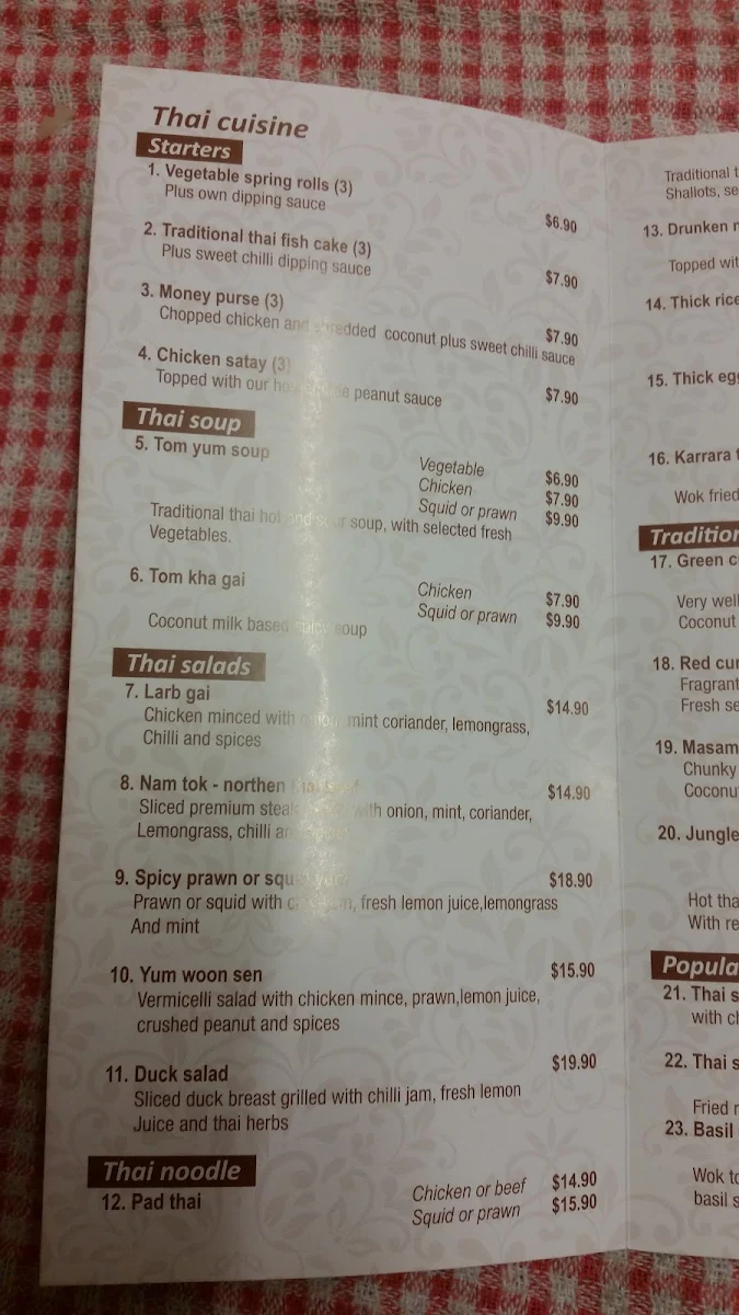 Menu, Karrara Pizza
