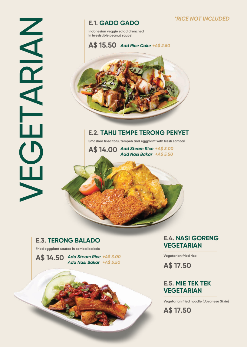 Menu, Pondok Nasi Bakar