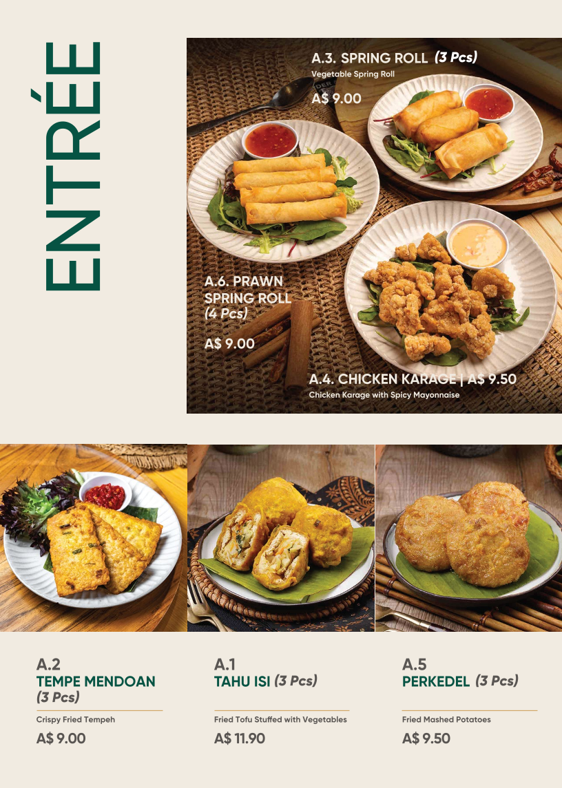 Menu, Pondok Nasi Bakar