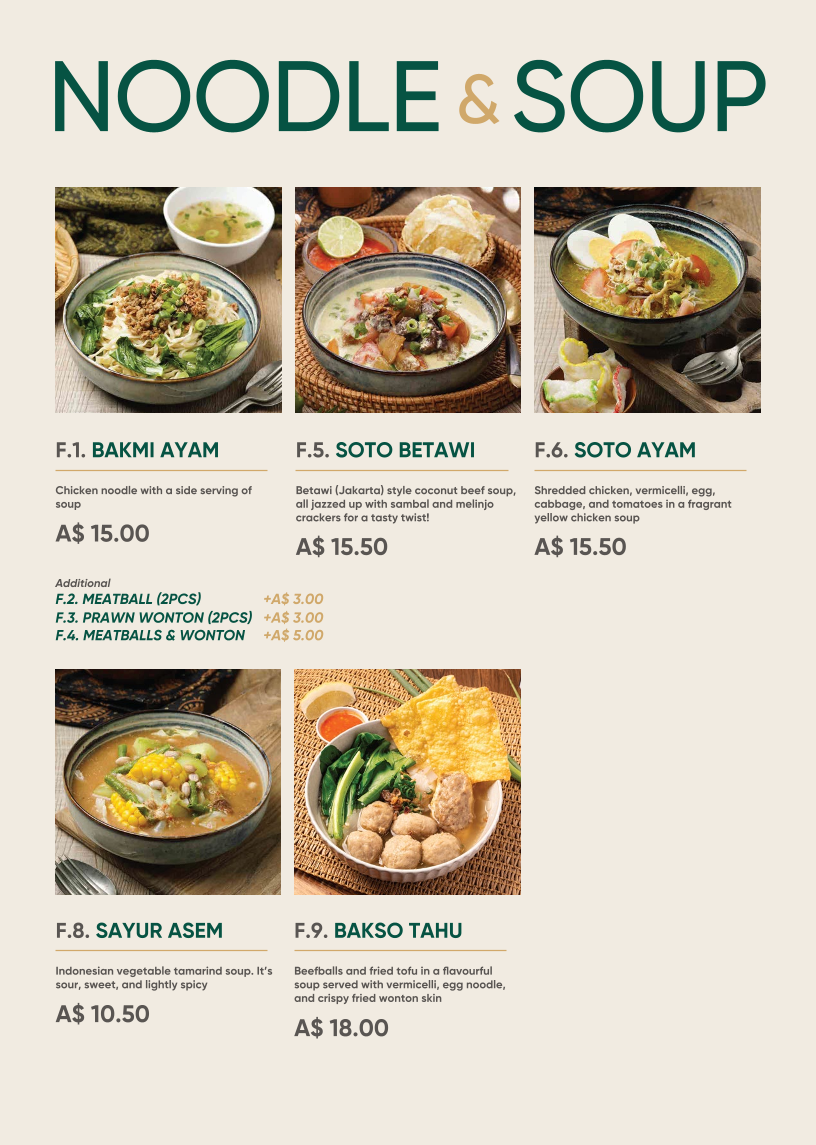 Menu, Pondok Nasi Bakar
