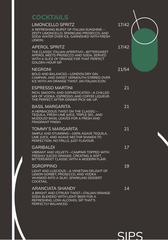 Menu, Boundary Hotel