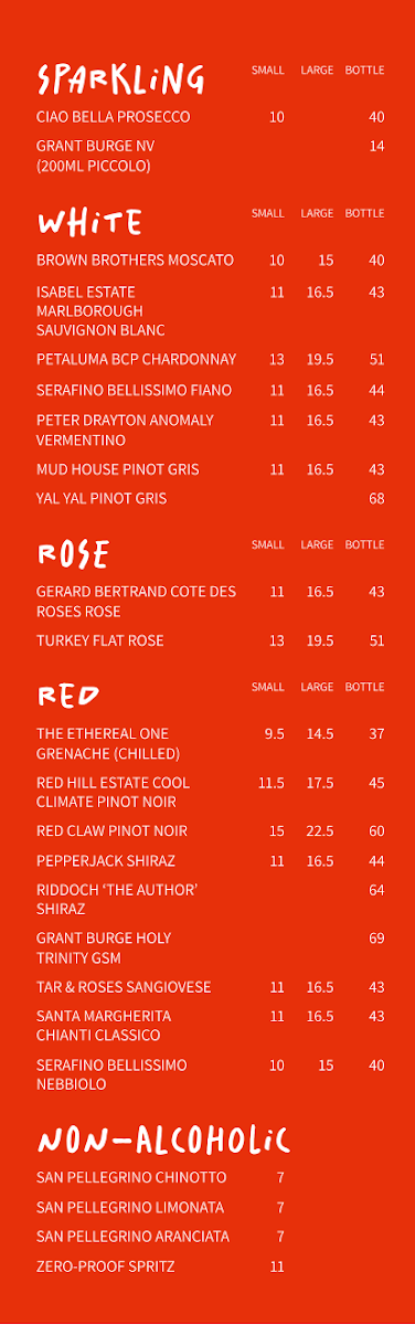 Menu, Boundary Hotel