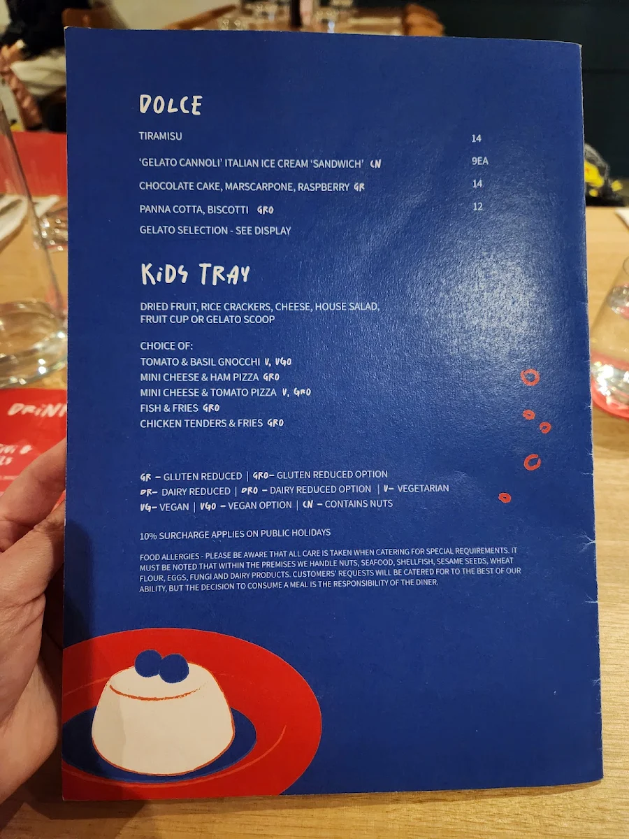 Menu, Boundary Hotel
