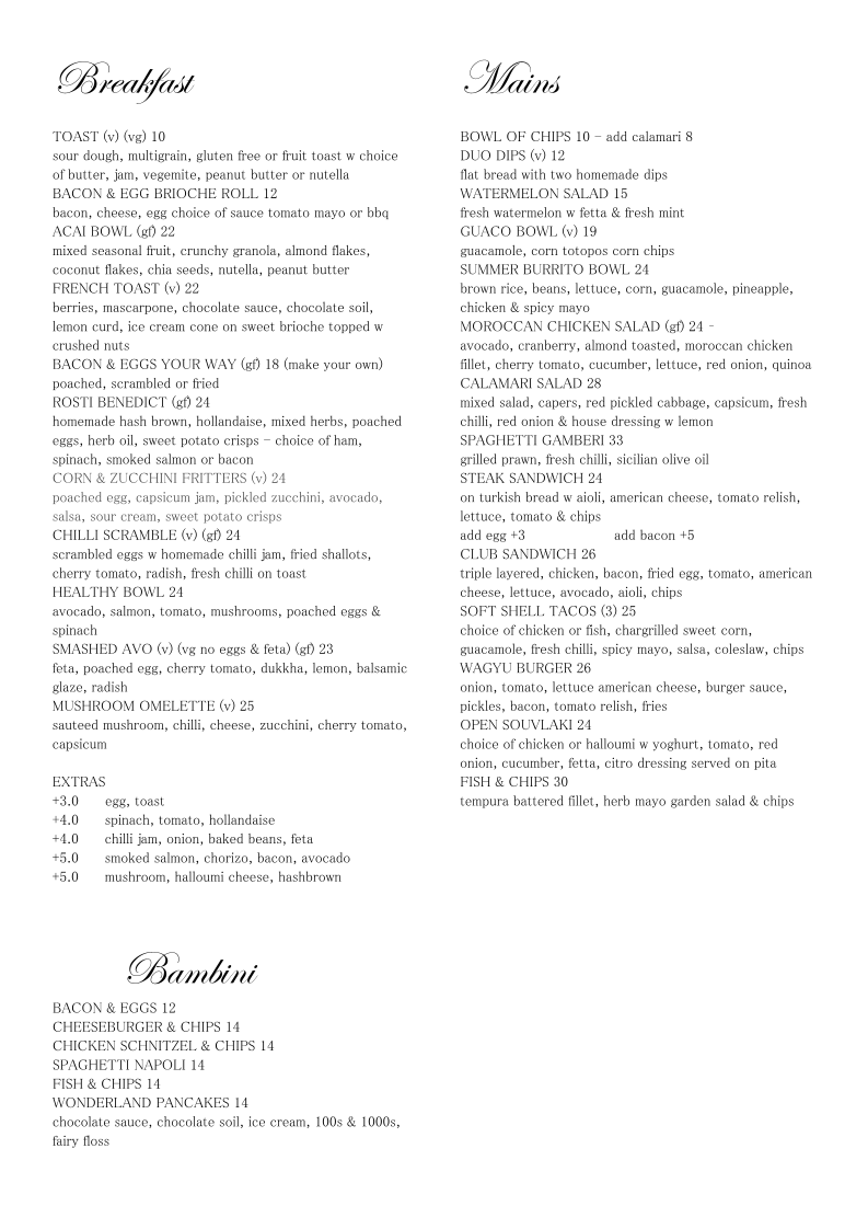 Menu, Saint Lloyd