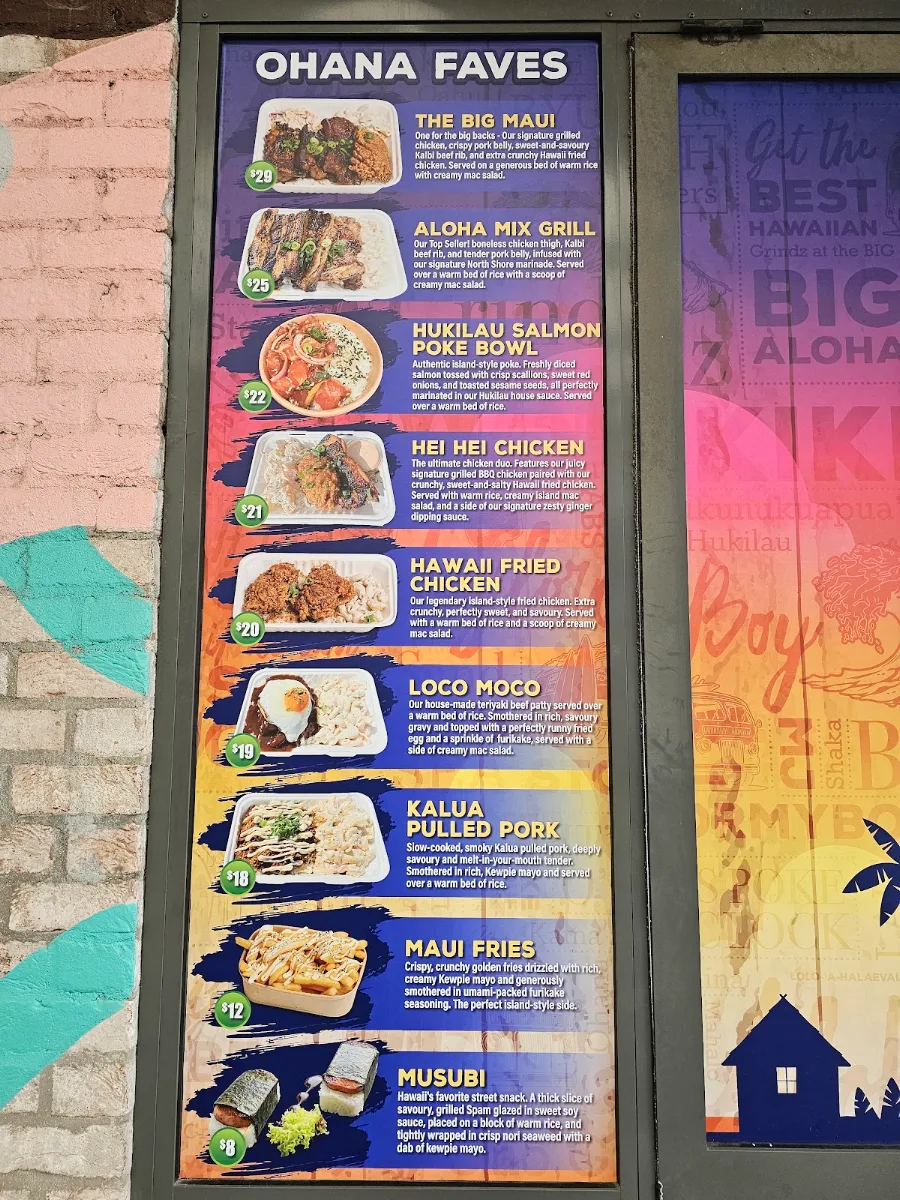 Menu, The Big Big Aloha