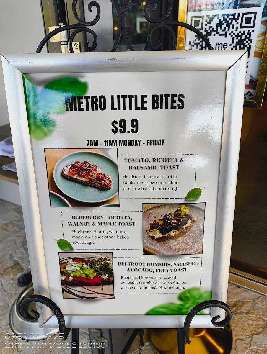 Menu, Metro Coffee Burleigh