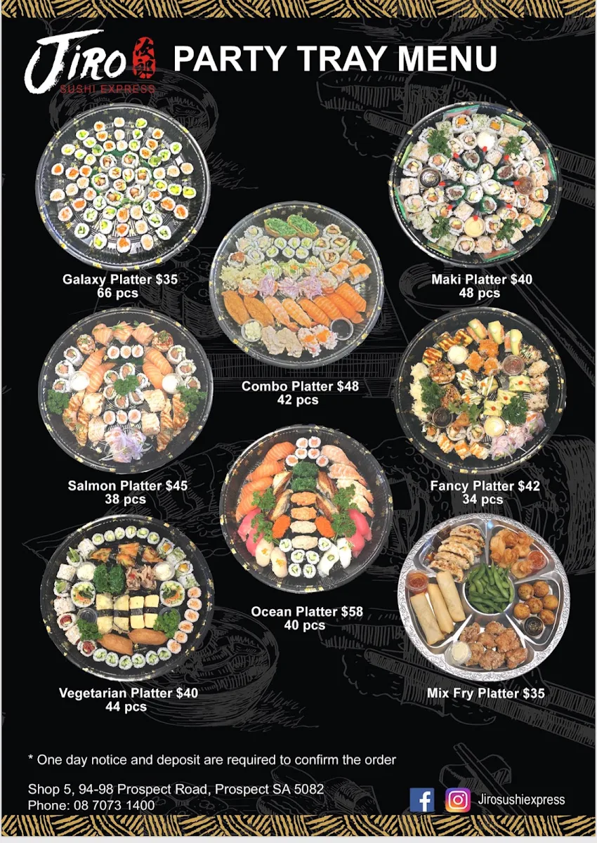 Menu, Jinsan Sushi Express - Prospect