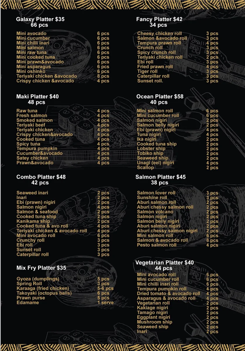 Menu, Jinsan Sushi Express - Prospect