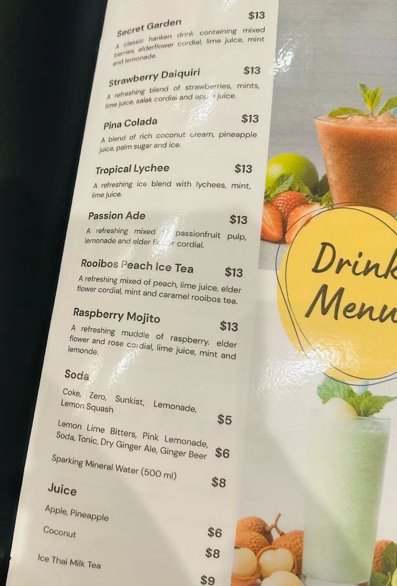 Menu, it's Thai Restaurant