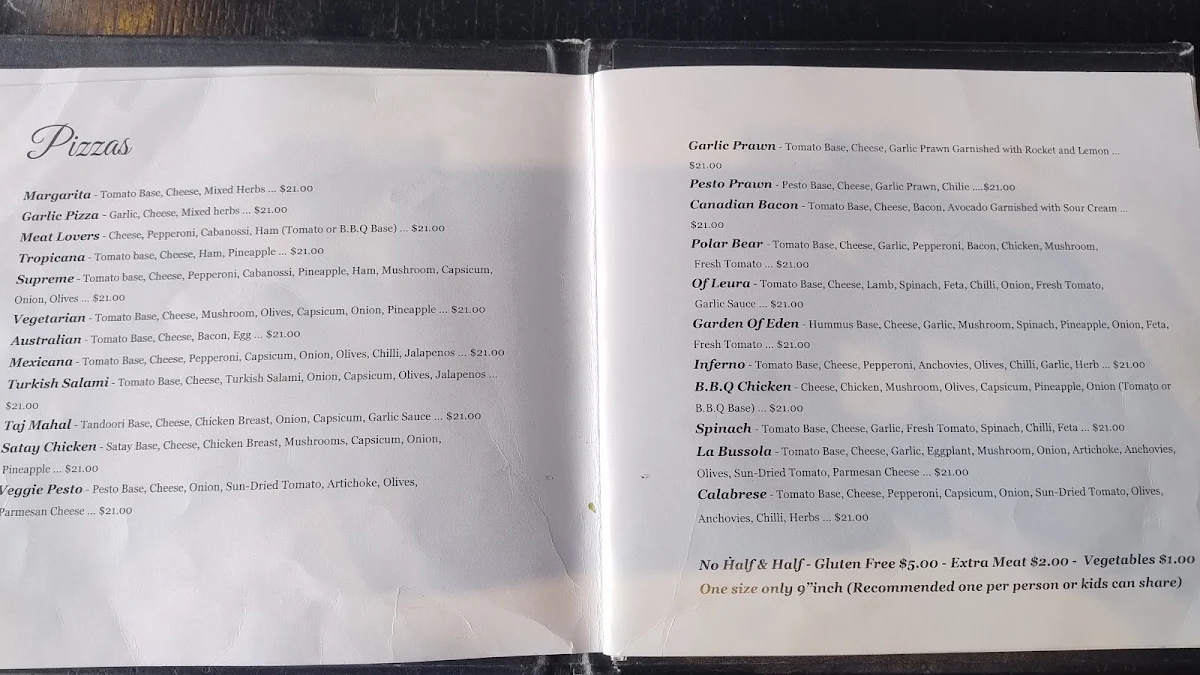 Menu, Polar Bear Of Leura