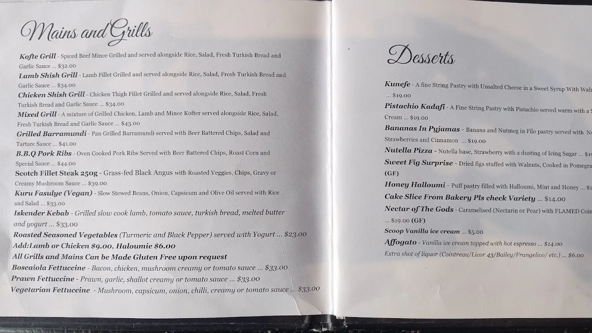 Menu, Polar Bear Of Leura