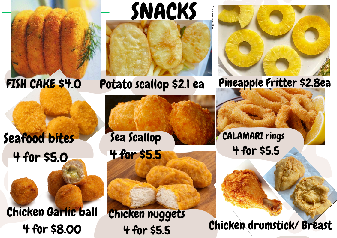 Menu, Taylors Seafood