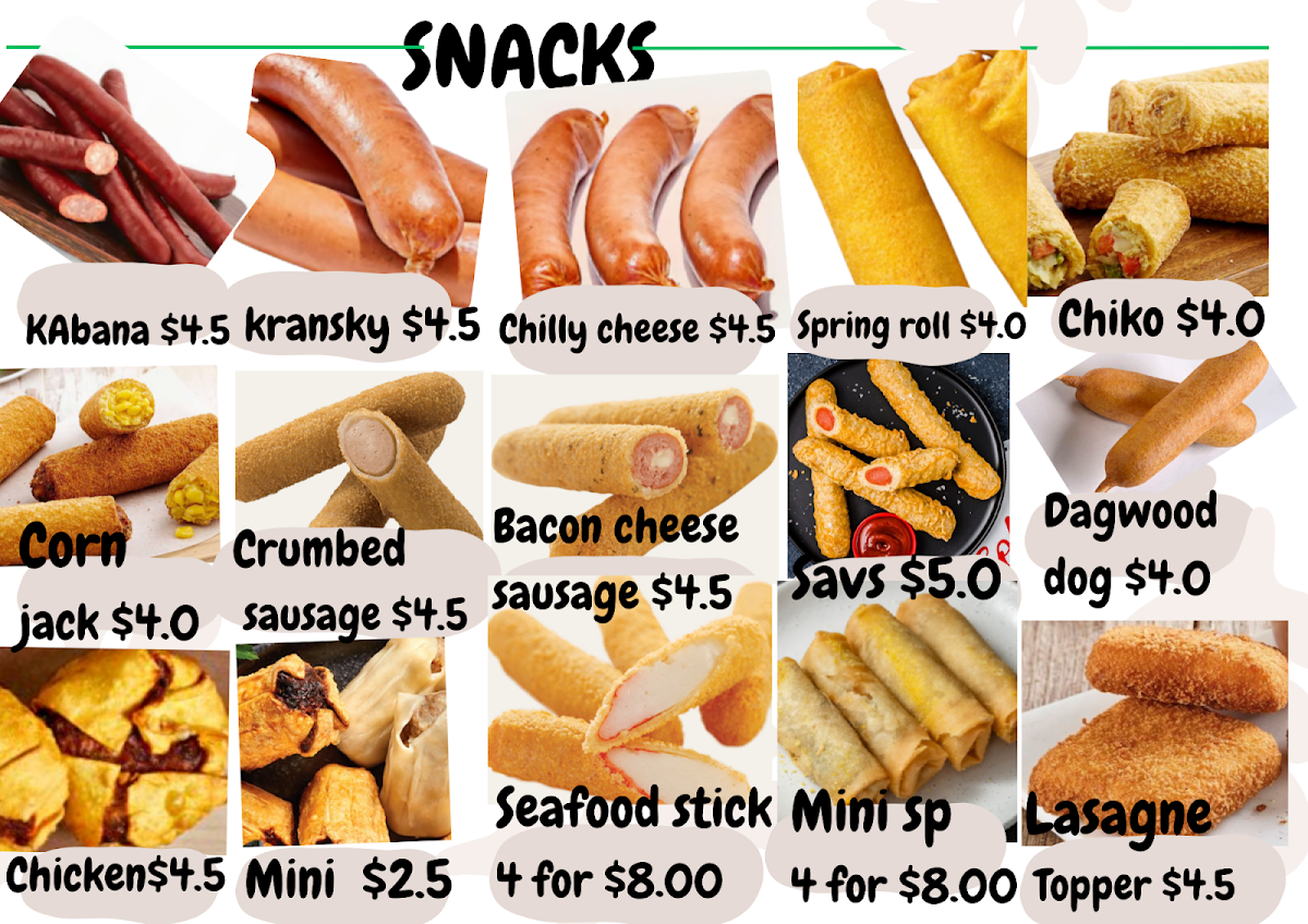 Menu, Taylors Seafood