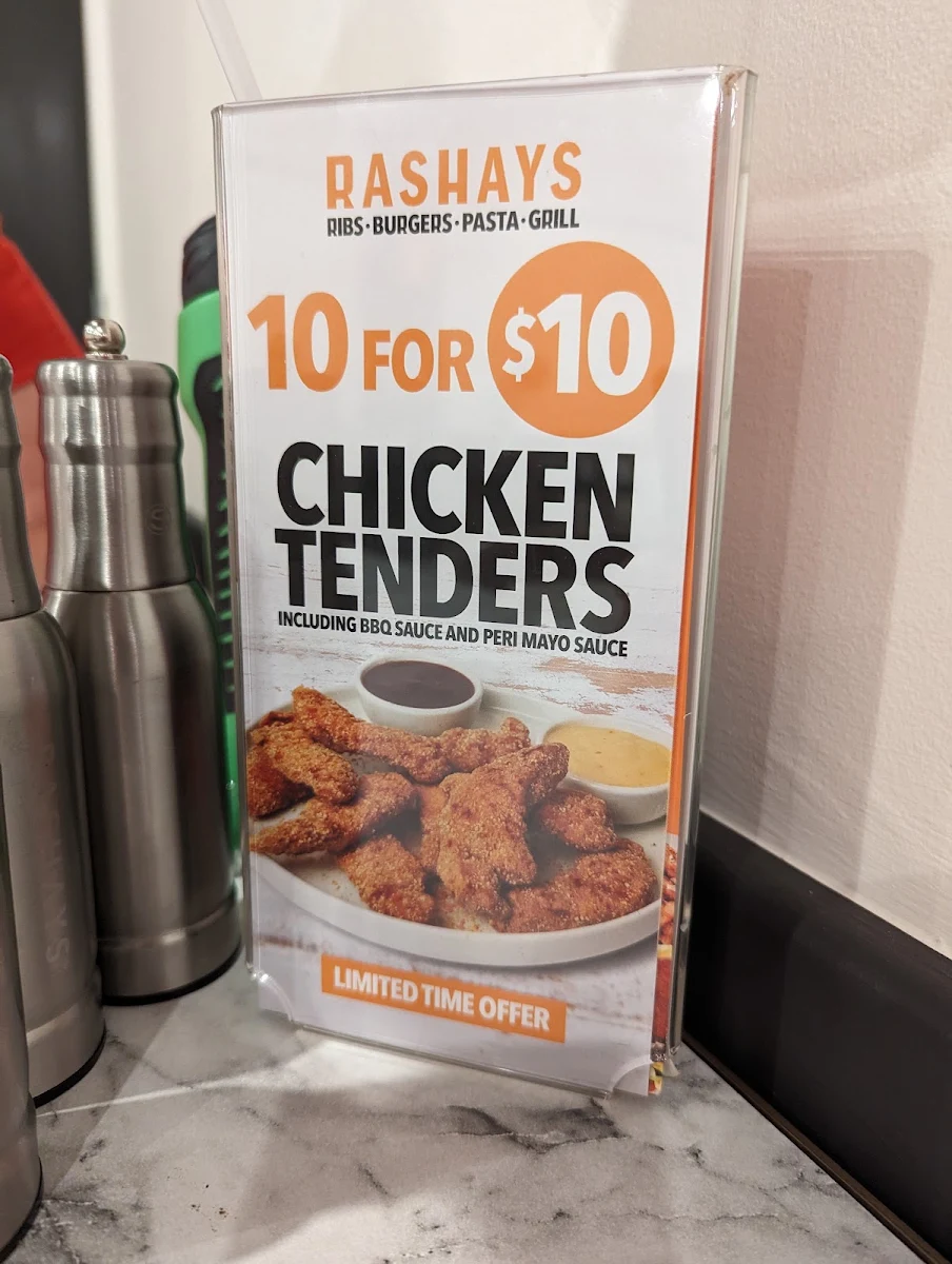 Menu, RASHAYS - Wagga Wagga