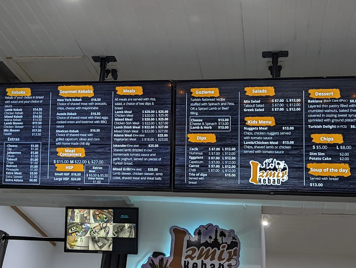 Menu, Izmir Kebab