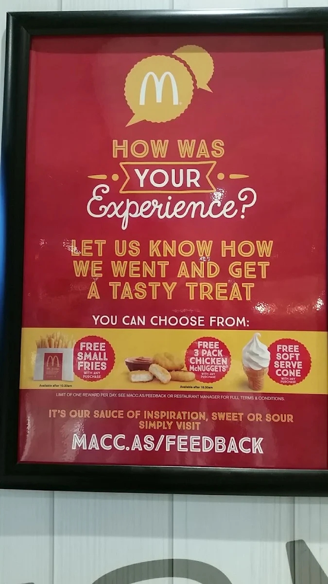 Menu, McDonald's Heatherbrae