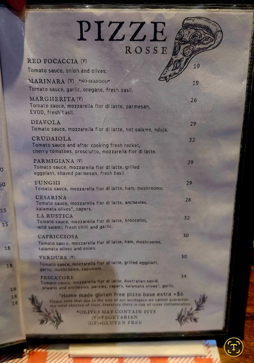 Menu, PIZZICA ITALIAN RESTAURANT, Pizzeria & Charcoal Grill Cuisine