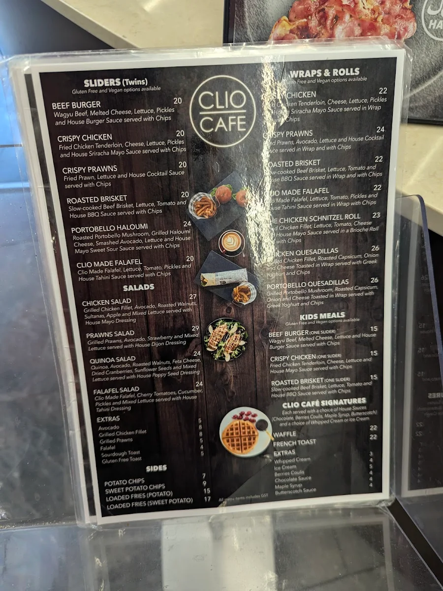 Menu, Clio Café