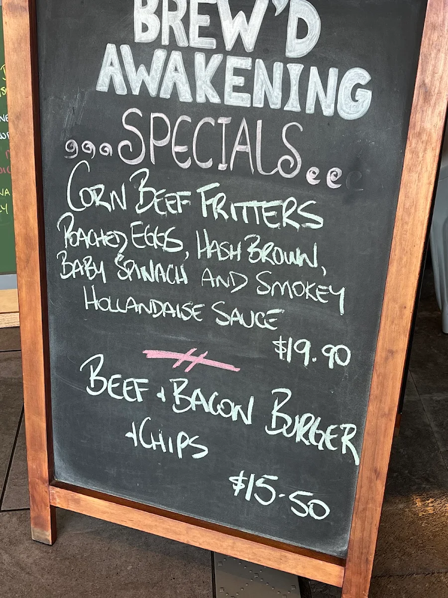 Menu, Brew'd Awakening Cafe