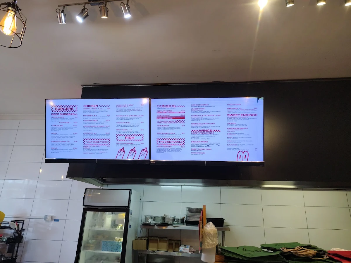 Menu, Cookhouse Burgers