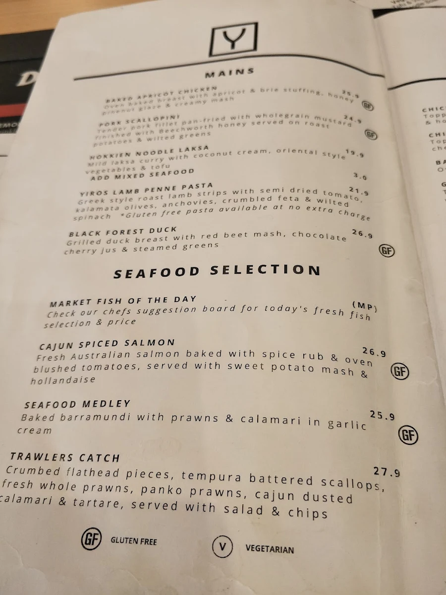 Menu, Yamanto Tavern