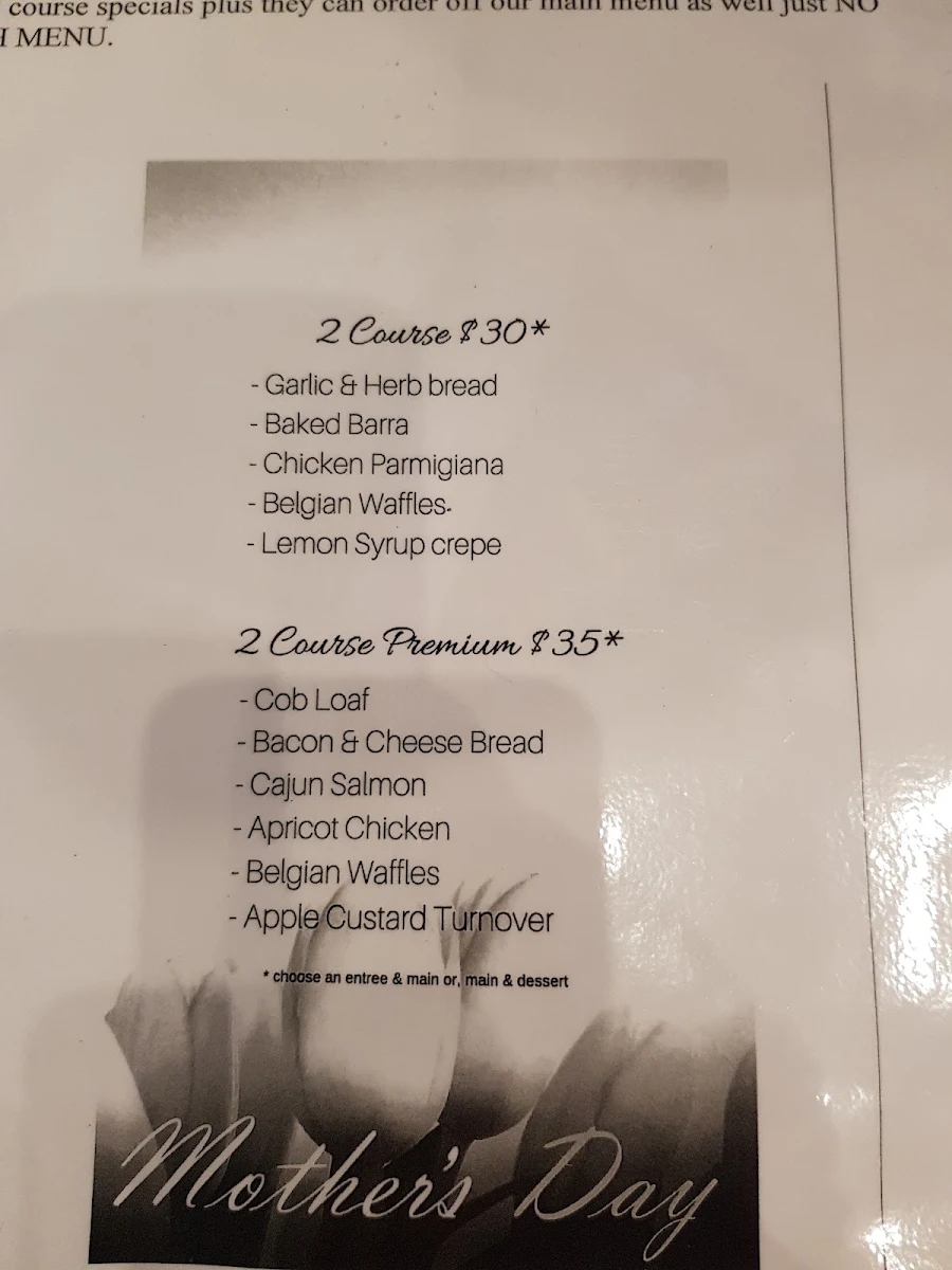 Menu, Yamanto Tavern