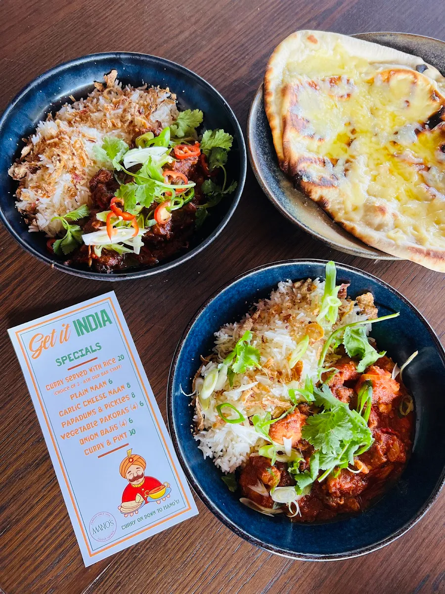 Menu, Mano's Tedder Avenue