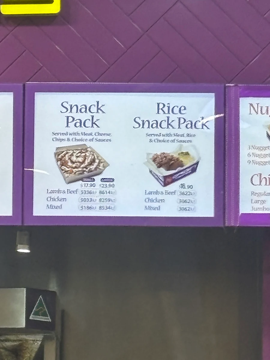 Menu, Origin Kebabs Redbank PLAZA
