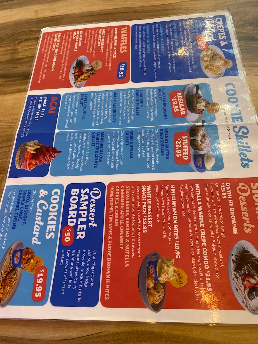 Menu, Lickits Frozen Custard, Dessert & Gelato Bar