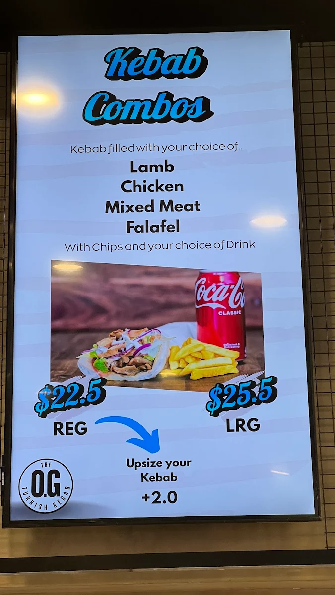 Menu, The Original Turkish Kebab