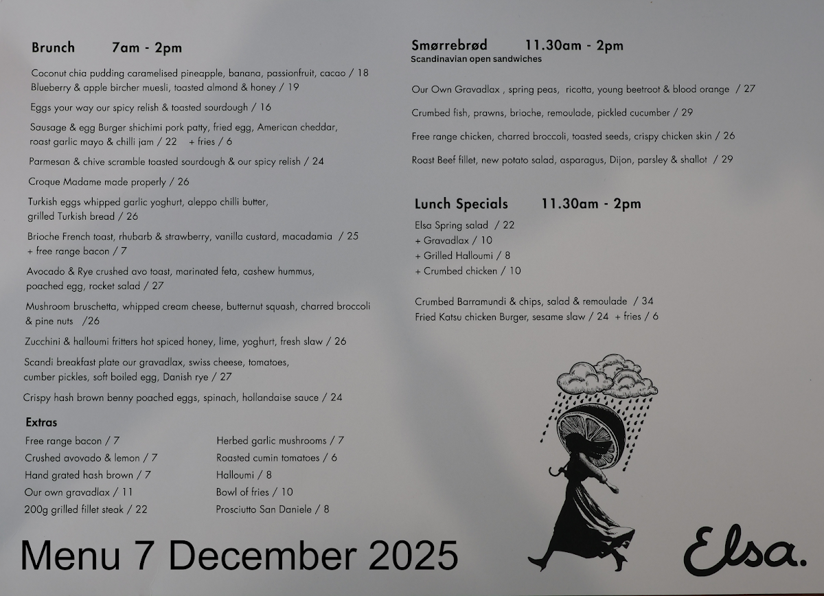 Menu, Elsa