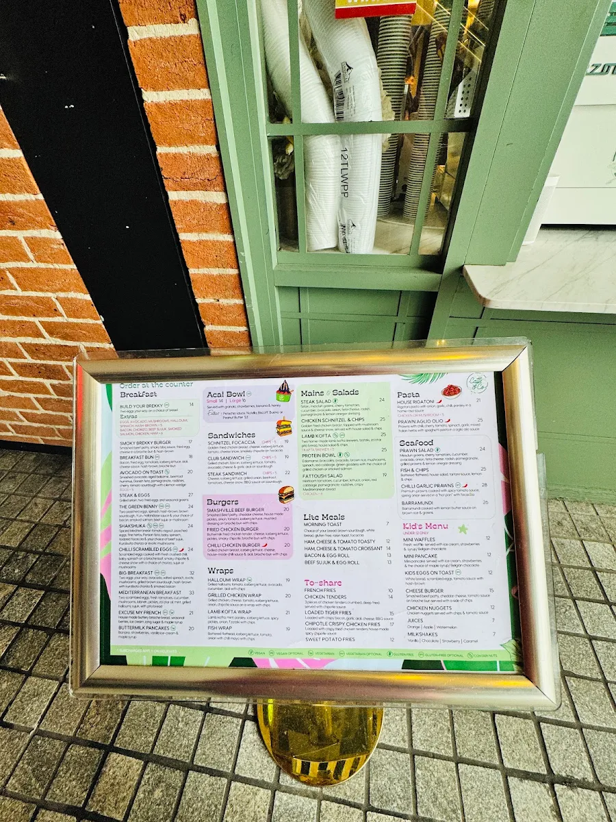 Menu, Caffe & Co. Mt. Druitt.