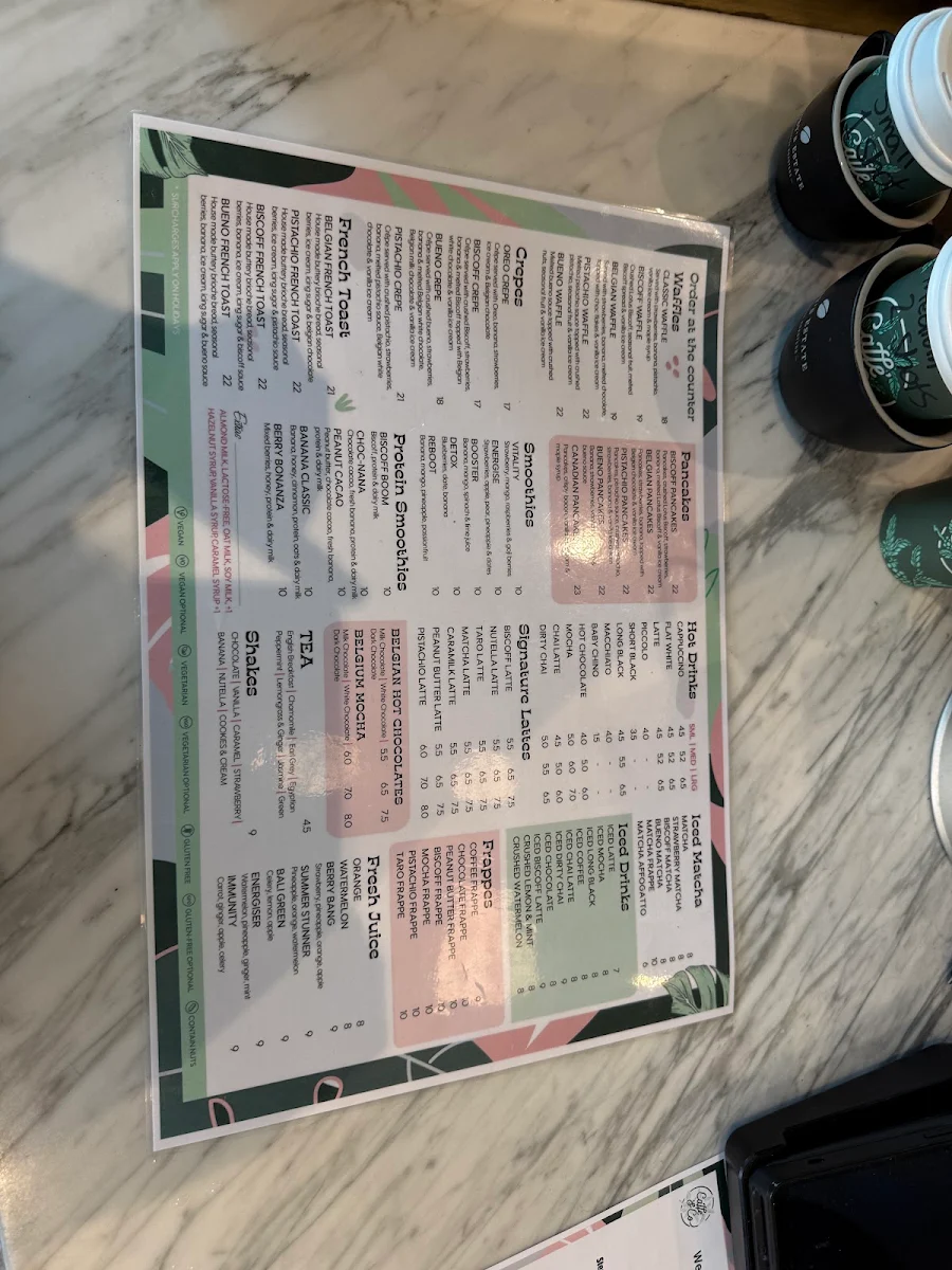Menu, Caffe & Co. Mt. Druitt.