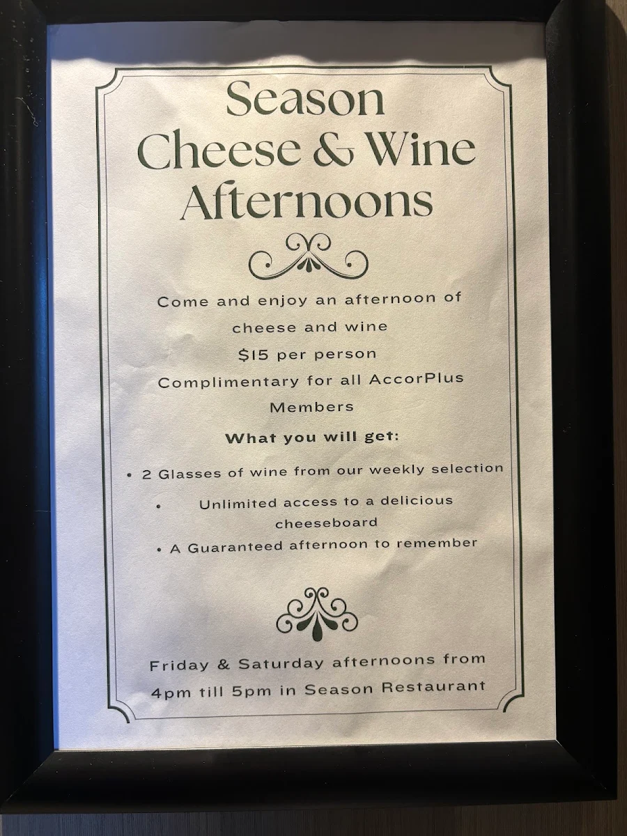 Menu, Season Restaurant