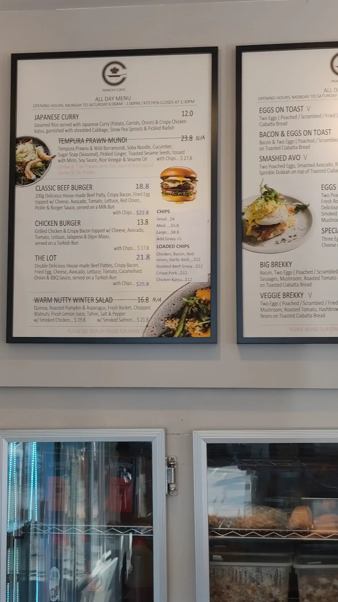 Menu, Panchi Cafe