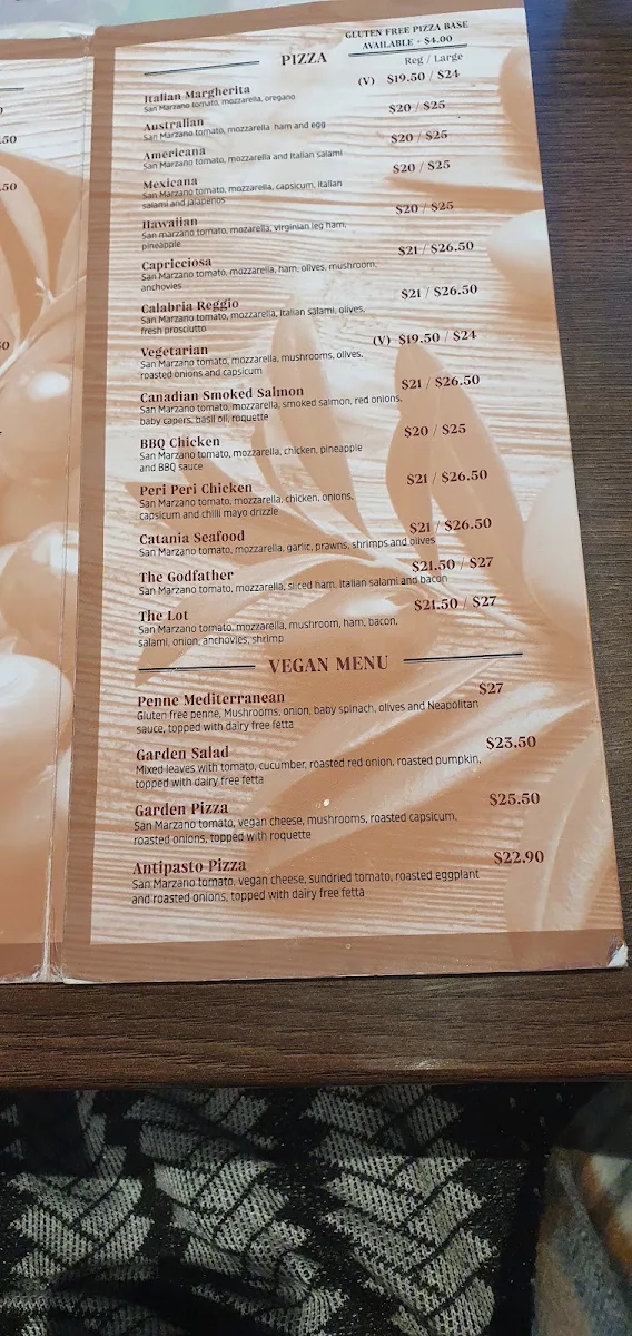 Menu, Zeppo's Italian Restaurant