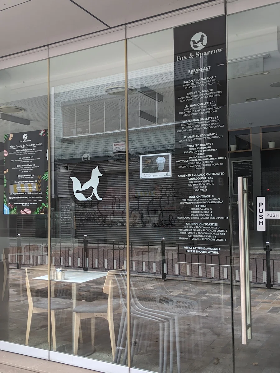 Menu, Fox & Sparrow Cafe North Sydney
